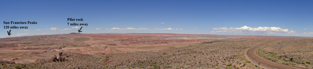 panorama of The Painted Desert as seen from Chinde Point